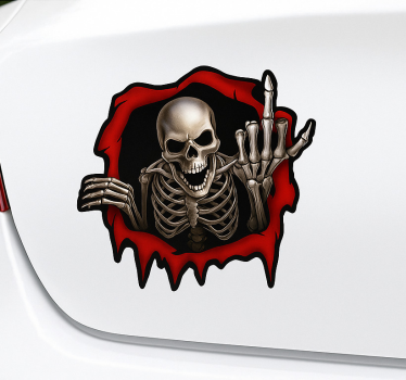 Sticker voiture squelette effrayant en liberté - TenStickers