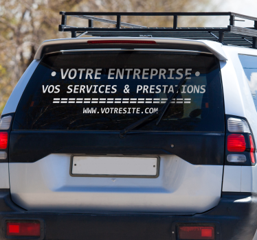 Autocollant voiture texte professionnel personnalisable - TenStickers