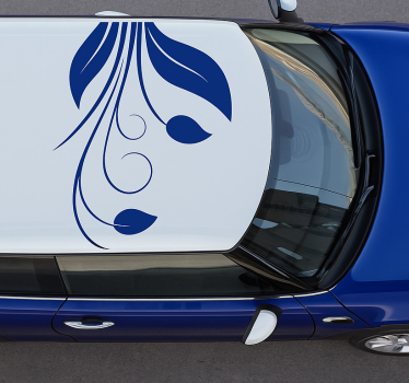 Sticker voiture toit fleuri - TenStickers