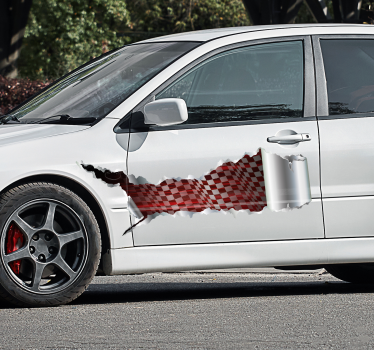 Autocollant voiture tôle déchirée course - TenStickers