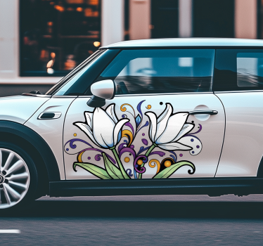 Autocollant voiture tulipes colorées - TenStickers