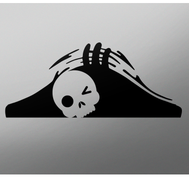 Sticker voiture vague de crânes effrayants - TenStickers
