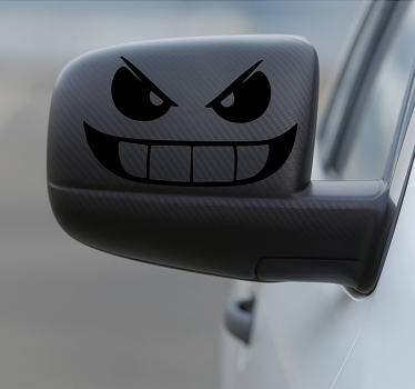 Sticker voiture visages en colère pour rétroviseur - TenStickers