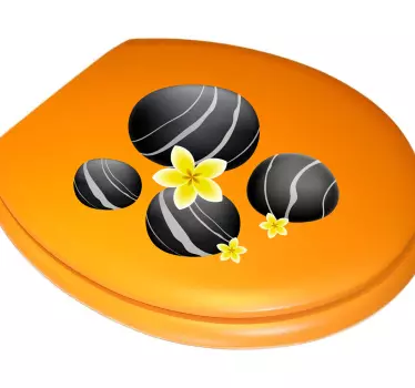 Sticker WC pierres noires - TenStickers