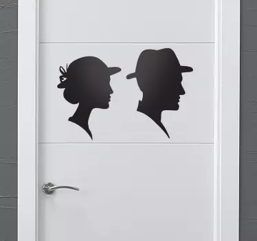 Sticker WC silhouettes profils - TenStickers
