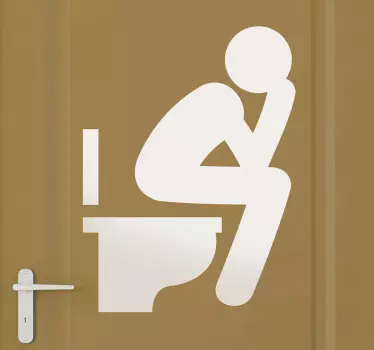 Sticker WC symbole penseur - TenStickers