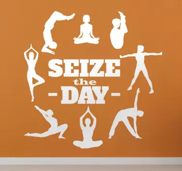 Sticker yoga profite du moment - TenStickers