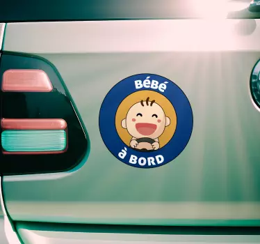 Stickers Bébé à Bord Bébé heureux à bord - TenStickers