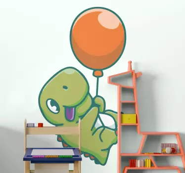 Stickers Mignon dinosaure volant avec ballon - TenStickers
