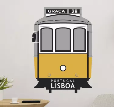 Stickers Mural Lisbonne train électrique - TenStickers