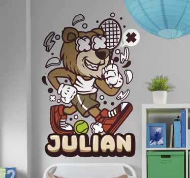 Sticker mural joueur de tennis - TenStickers