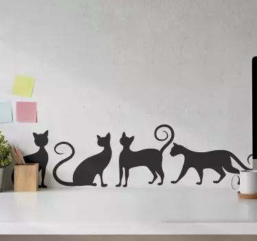 stickers muraux chats jouant - TenStickers
