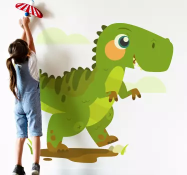 stickers muraux Dessin animé mignon bébé dinosaure - TenStickers