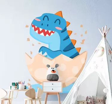 stickers muraux dinosaure Bébé dino sortant de l'oeuf - TenStickers