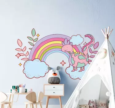 Stickers muraux dinosaure Couleurs arc-en-ciel  - TenStickers