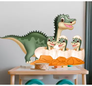 Stickers Dinosaure adulte et bébés style dessin animé - TenStickers