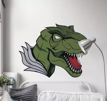 stickers muraux dinosaure Illustration de tête de t-rex - TenStickers