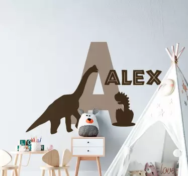stickers muraux dinosaure Initiale avec des dinosaures - TenStickers