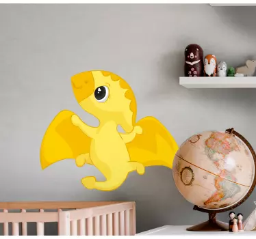 Stickers muraux dinosaure Mignon petit dinosaure jaune - TenStickers