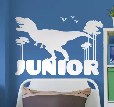 stickers muraux dinosaure Nom personnalisé t-rex - TenStickers