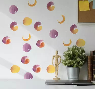 Pack de 20 stickers muraupoints aquarelle - TenStickers