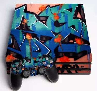 Stickers Playstation 4 Graffiti d'art de rue - TenStickers