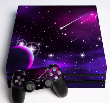 Autocollant PS4 univers violet - TenStickers