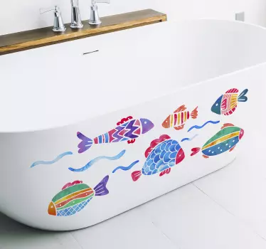 Stickers poissons bain enfants - TenStickers