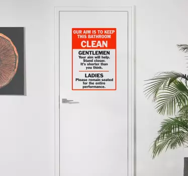 Sticker WC porte toilettes - TenStickers