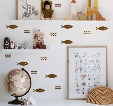 Sticker mural Poissons minimalistes - TenStickers