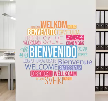 Texte de bienvenue en plusieurs langues stickers muraux - TenStickers