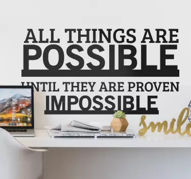 Tout est possible sticker mural de motivation - TenStickers