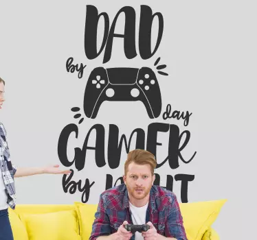 Vitrophanie vitrine Papa gamer de nuit - TenStickers