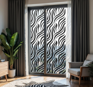 Vitrophanie vitrine Rayures zébrées noires et blanches - TenStickers