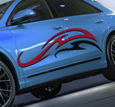 Autocollant voiture de course avec rayures de couleur - TenStickers