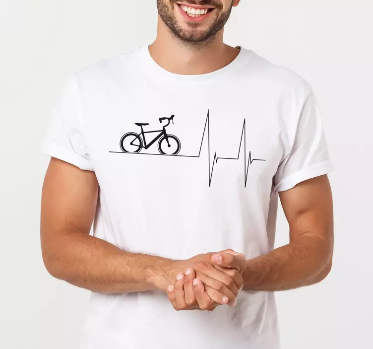 T-shirt passion de cyclisme au cœur - TenStickers