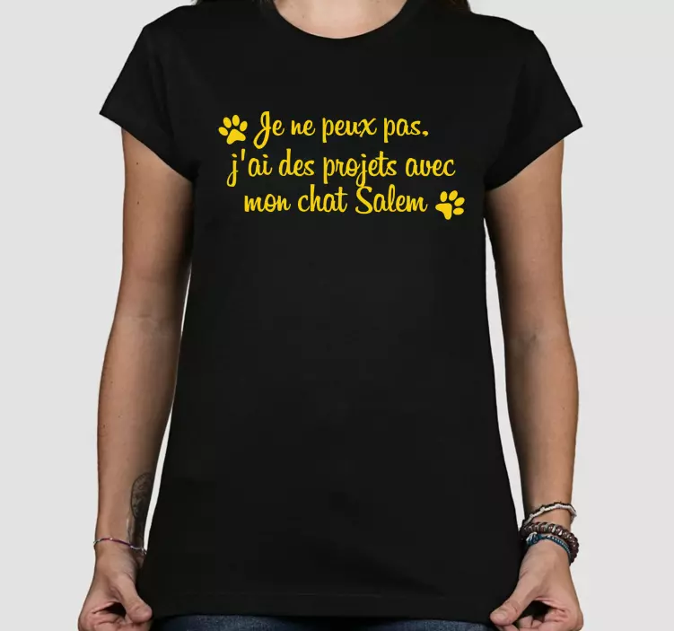 J'ai des projets avec mon chat t-shirts avec nom - TenStickers