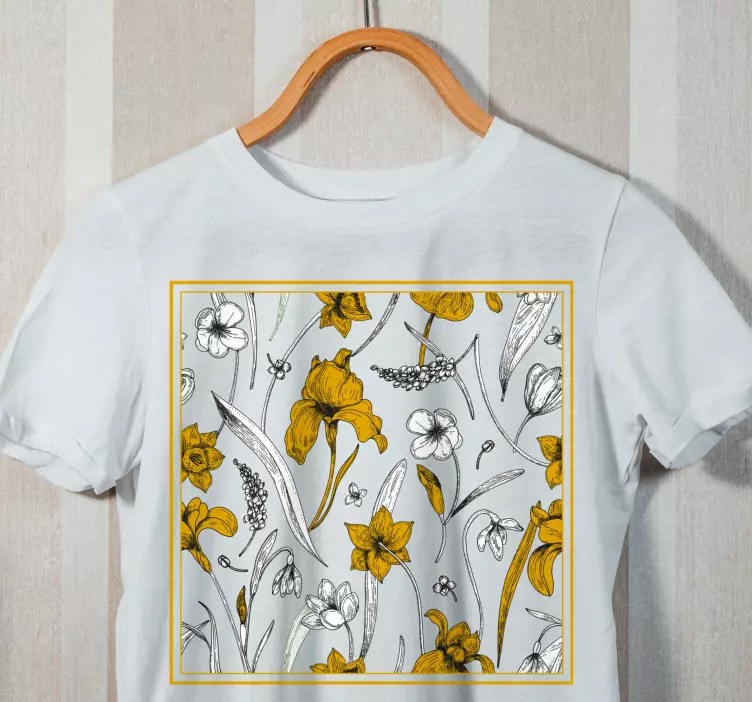 T-shirt motif à motifs floraux - TenStickers