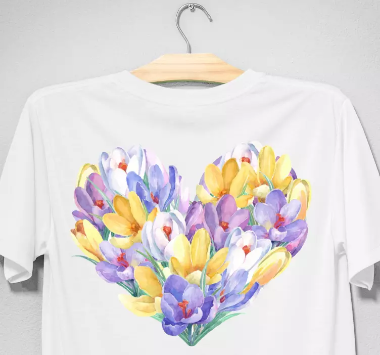 T-shirt coeur floral de tulipe - TenStickers