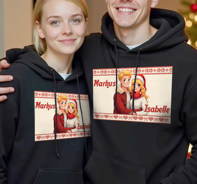 T-shirt couple toi et moi pour toujours personnalisable - TenStickers