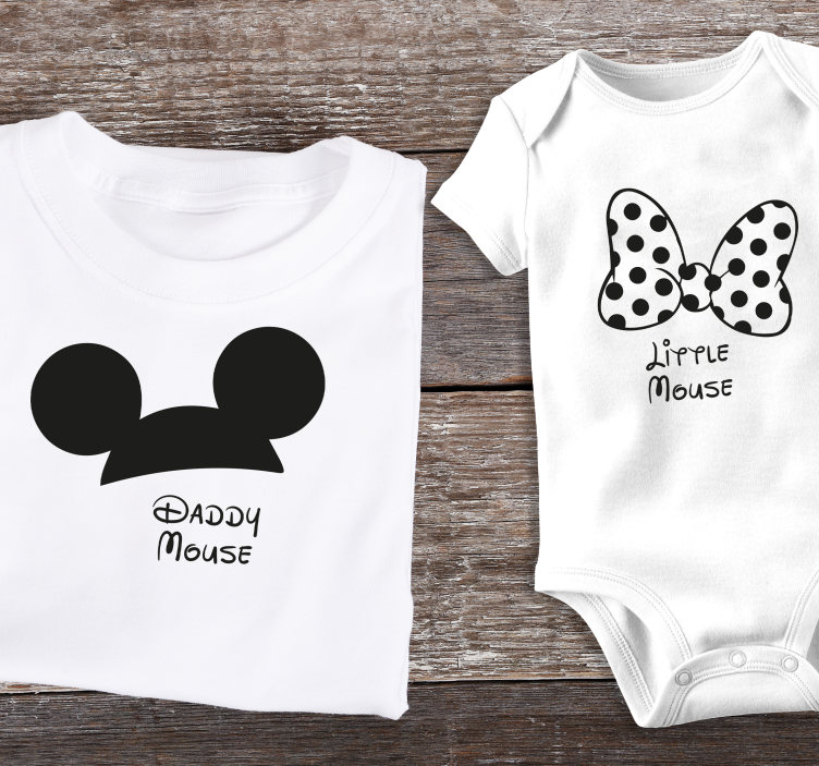 Tee shirt mere fille Familia mickey mouse - TenStickers