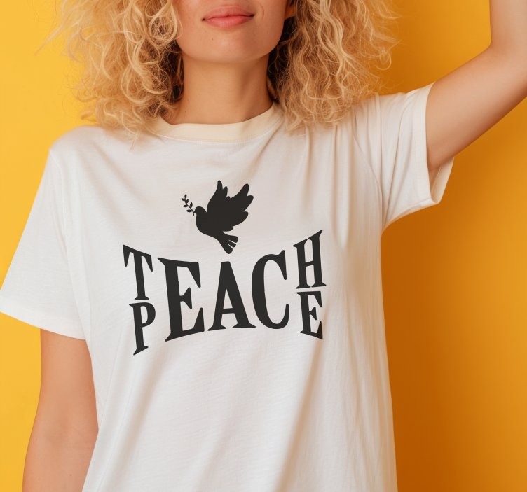 T-shirt message Teach peace - TenStickers