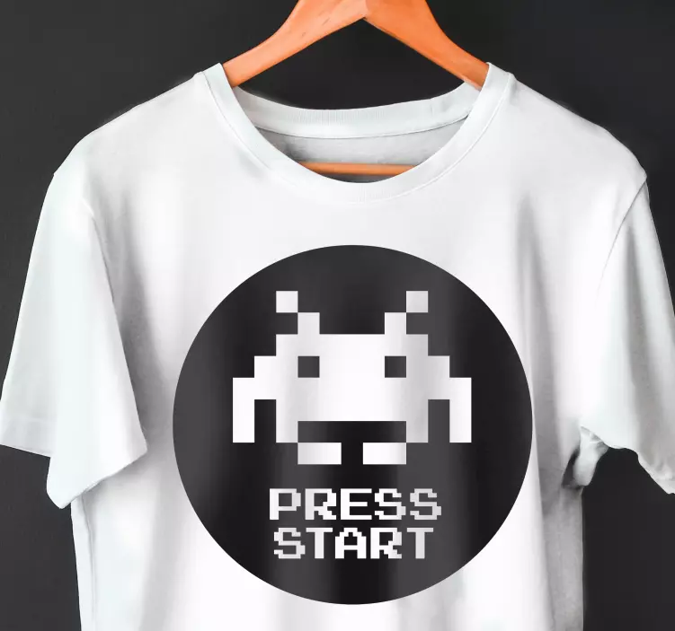 T-shirt pixel appuyez sur démarrer - TenStickers