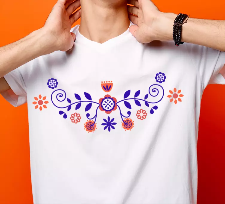 T-shirt motif floral vibrant - TenStickers