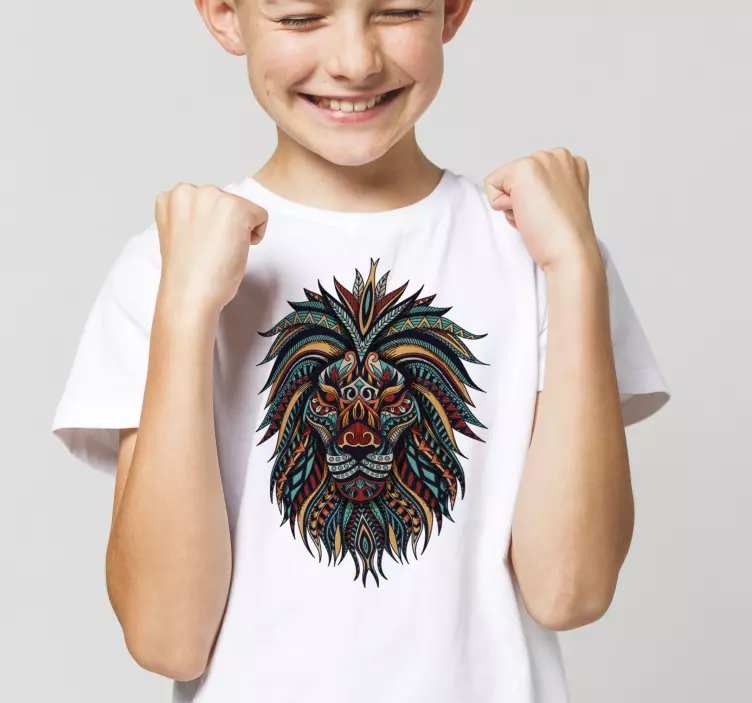 T-shirt t-shirt tête de lion coloré - TenStickers