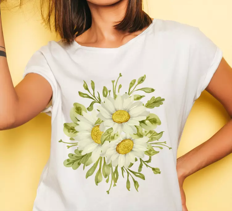 T-shirt personnalisé trois marguerites - TenStickers
