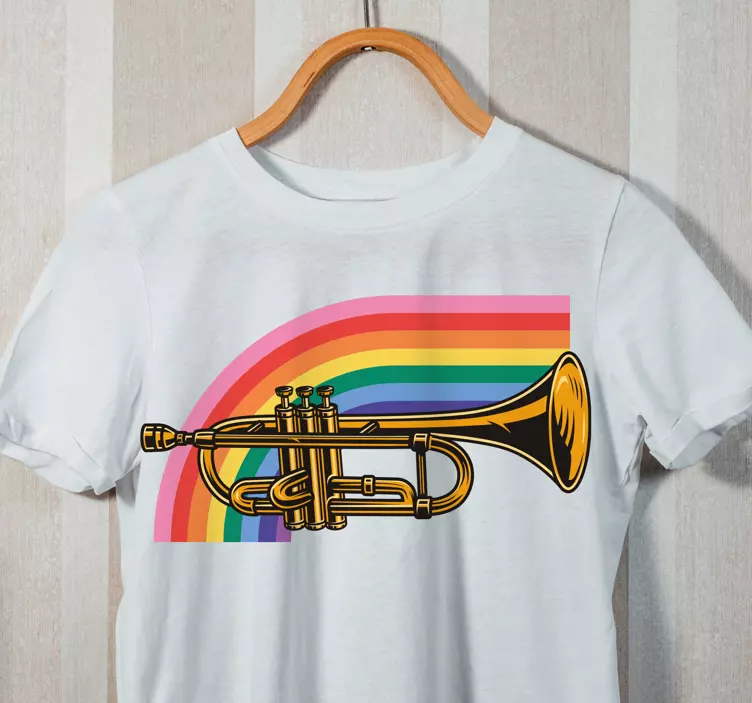 T-shirt trompette colorée arc-en-ciel - TenStickers