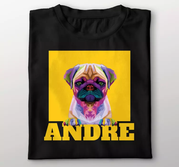T-shirts pour chiens mignons animaux géométriques avec nom - TenStickers