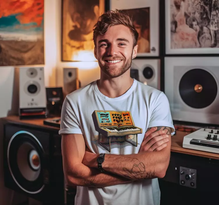 T-shirt clavier synthétiseur rétro - TenStickers