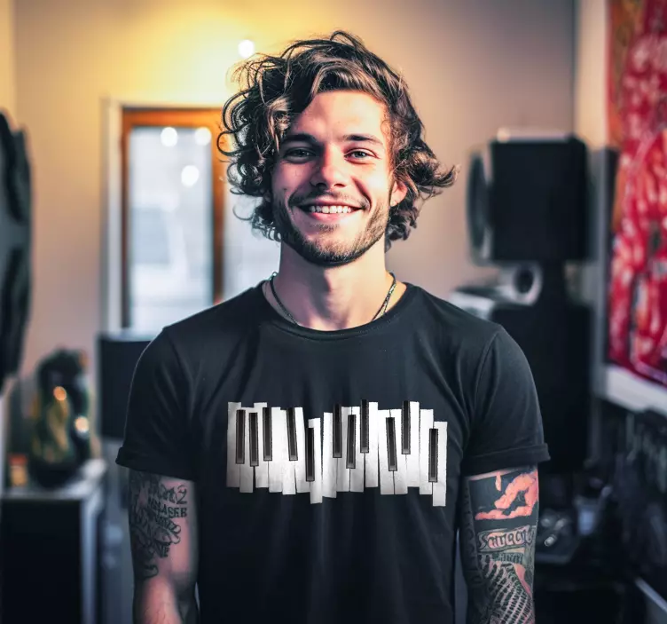 T-shirt motif clavier de piano - TenStickers